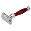 Twist to open safety razor 100% Brass Metal Platinum-81 Marble Red - Image 2