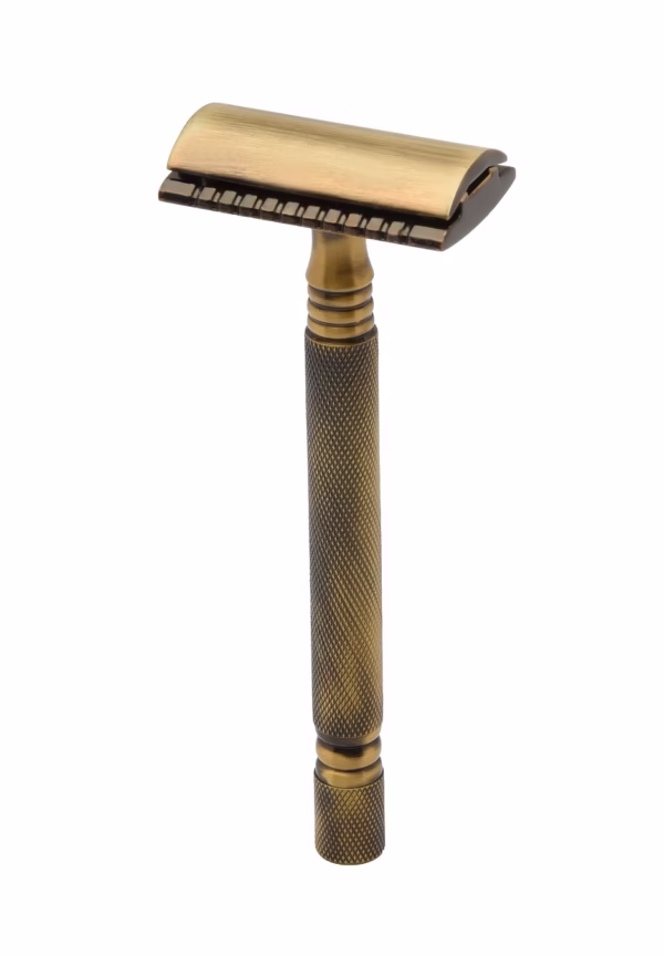 Double Edge safety   SS-01 with stand (Antique Brass) - Image 2